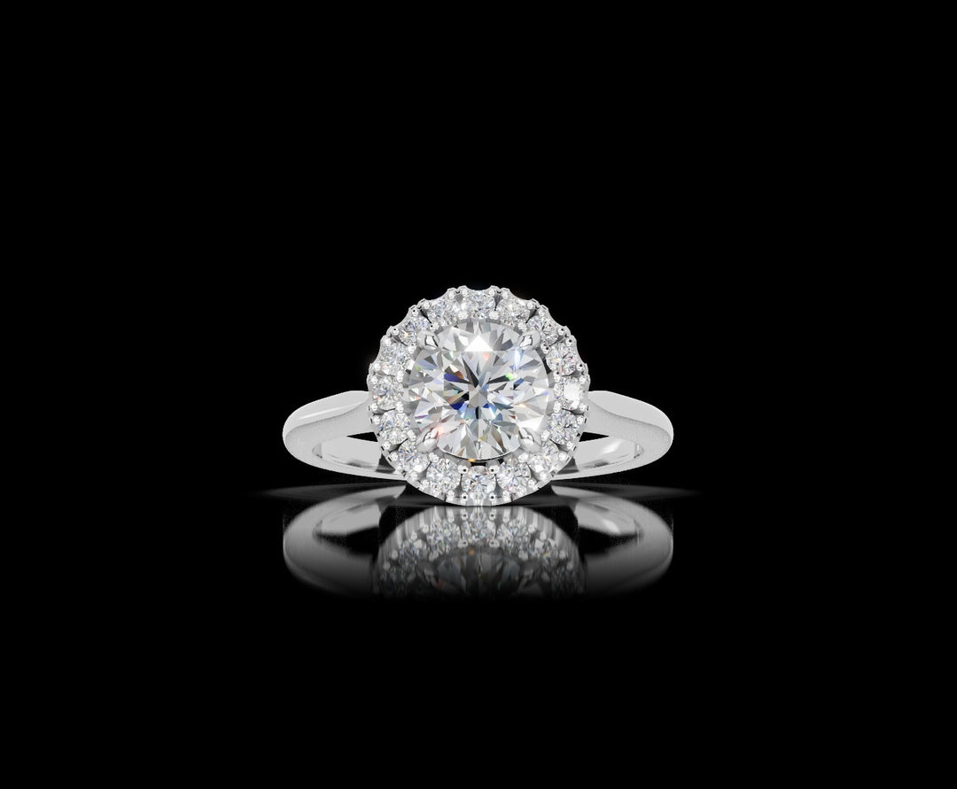 Classic Solitaire Halo Ring