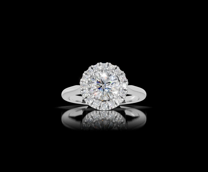 Classic Solitaire Halo Ring