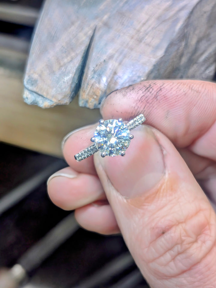 Classic Side Stone Solitaire Ring