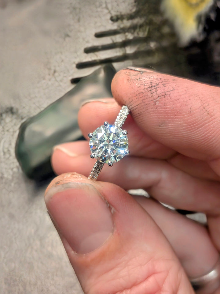 Classic Side Stone Solitaire Ring