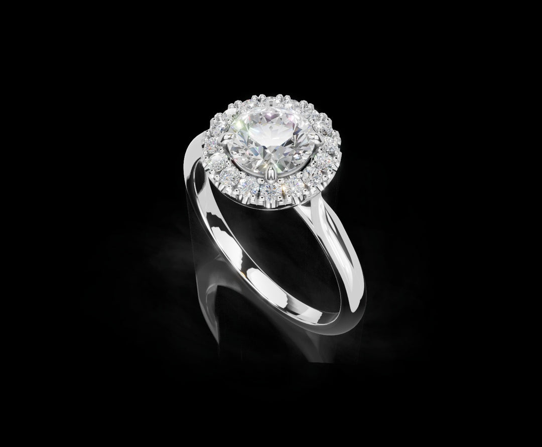Classic Solitaire Halo Ring