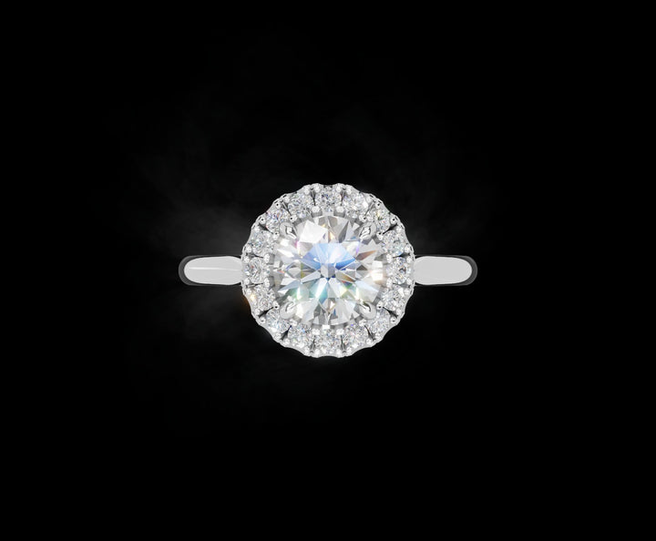 Classic Solitaire Halo Ring