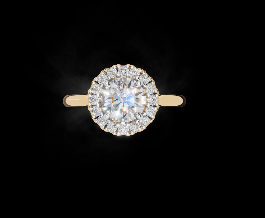 Classic Solitaire Halo Ring