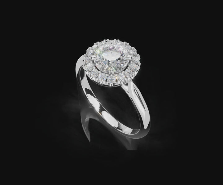 Classic Solitaire Halo Ring