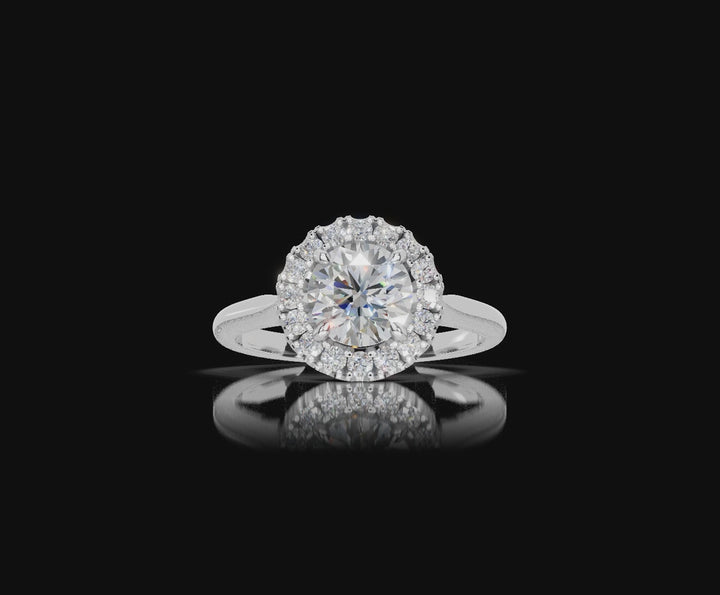 Classic Solitaire Halo Ring